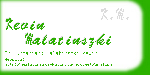 kevin malatinszki business card